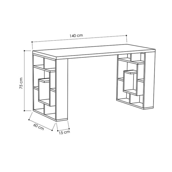 Γραφείο Labirent pakoworld λευκό 140x60x75εκ (x1) - Image 2