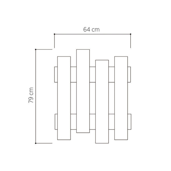 Κρεμάστρα Wave pakoworld χρώμα φυσικό 64x4x79εκ (x1) - Image 2