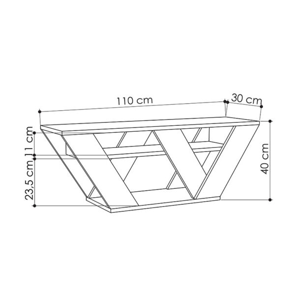 Έπιπλο τηλεόρασης Pipralla pakoworld λευκό 110x30x40εκ (x1) - Image 3