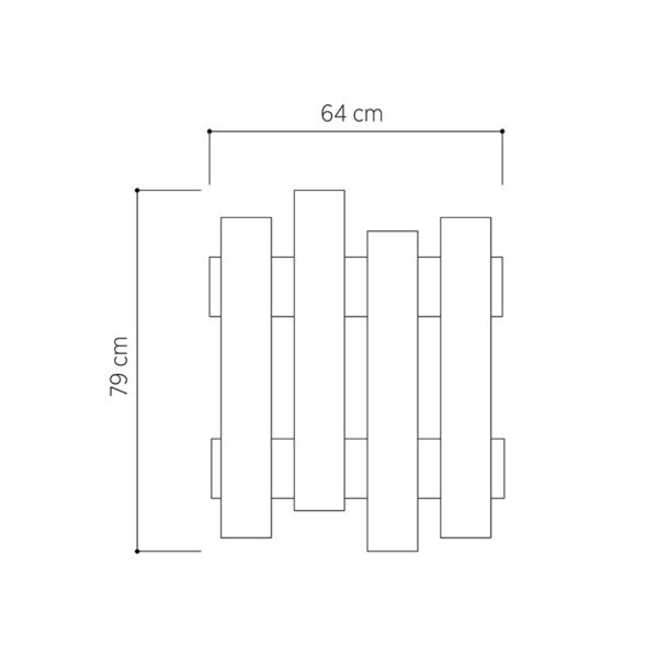 Κρεμάστρα Wave pakoworld λευκό 64x4x81εκ (x1) - Image 2