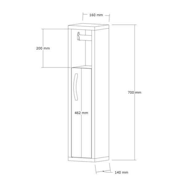 Ντουλάπι-στήλη Μaretto pakoworld σε sonoma απόχρωση 16x14x70εκ (x1) - Image 3