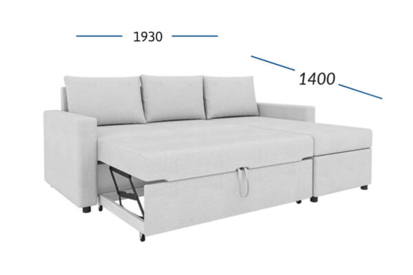 Concept Γωνιακός Καναπές Κρεβάτι με Αναστρέψιμη Γωνία & Αποθηκευτικό Χώρο Γκρι 218x153x80cm. - Image 4