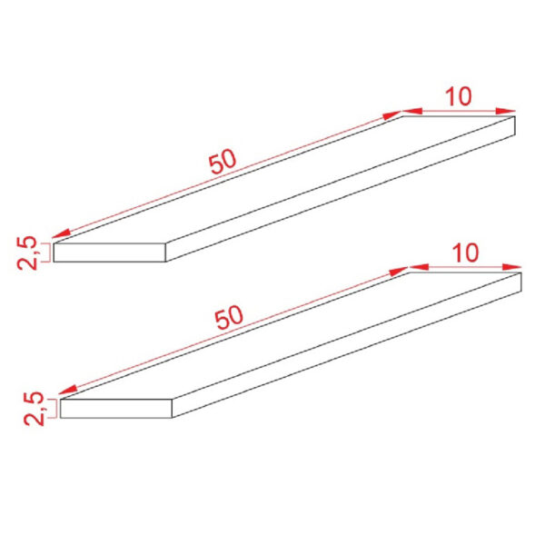 Ραφιέρα τοίχου Tipina pakoworld pine wood σε φυσική απόχρωση 50x8.5x4εκ (x1) - Image 2