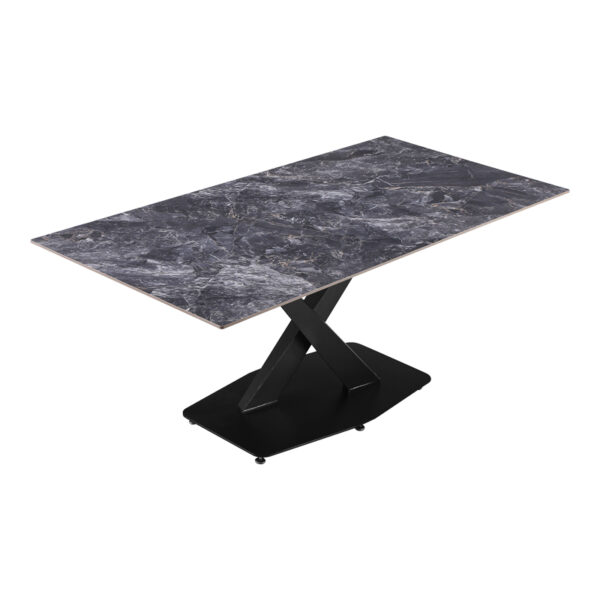 Τραπέζι Tafel pakoworld Sintered stone μαύρο με μεταλλικά πόδια σε μαύρη απόχρωση 180x90x76εκ (x1) - Image 2