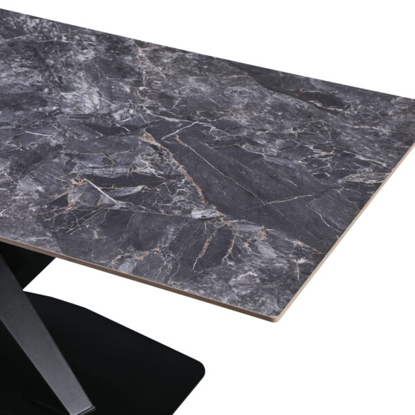 Τραπέζι Tafel pakoworld Sintered stone μαύρο με μεταλλικά πόδια σε μαύρη απόχρωση 180x90x76εκ (x1) - Image 3