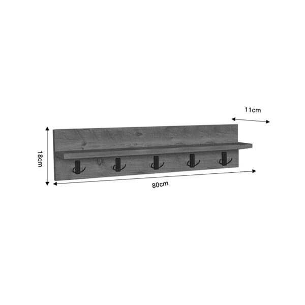 Κρεμάστρα τοίχου Esform pakoworld oak μελαμίνης 80x11x18εκ (x1) - Image 3