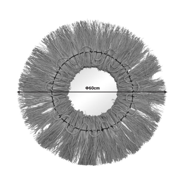 Καθρέπτης Apler Inart mendong σε φυσική απόχρωση Φ60x6εκ (x1)