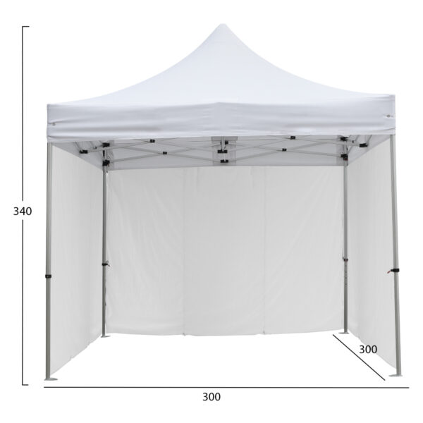 GAZEBO ΕΠΑΓΓΕΛΜΑΤΙΚΟ ΒΑΡΕΩΣ ΤΥΠΟΥ CRESSEN HM21097.01 ΠΤΥΣΣΟΜΕΝΟ ΑΛΟΥΜΙΝΙΟΥ 3x3x3,4Yεκ (x1) - Image 2