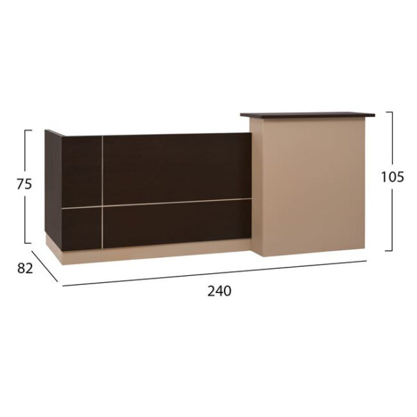 ΓΡΑΦΕΙΟ ΥΠΟΔΟΧΗΣ DALTON HM2068.01 ΜΕΛΑΜΙΝΗ ΣΕ WENGE-ΜΠΕΖ 240x80x106Υεκ. (x1) - Image 10