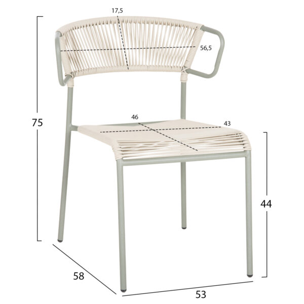 ΚΑΡΕΚΛΑ SUKI HM6053.05 ΜΕΤΑΛΛO KAI ΣΥΝΘΕΤΙΚΟ RATTAN ΣΕ ΑΝΟΙΧΤΟ ΠΡΑΣΙΝΟ 54x62x80Υεκ (x1) - Image 2