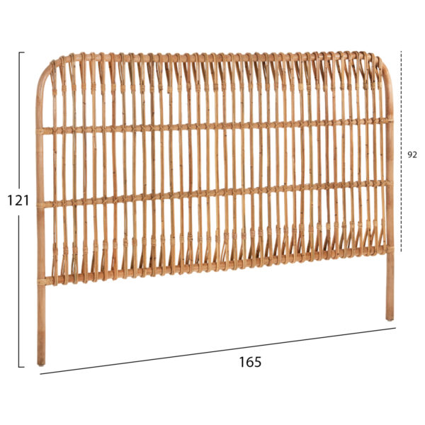 ΚΕΦΑΛΑΡΙ ΚΡΕΒΑΤΙΟΥ MERMA HM9549 ΣΕ ΦΥΣΙΚΟ ΧΡΩΜΑ RATTAN 165x5x121Yεκ. (x1) - Image 2