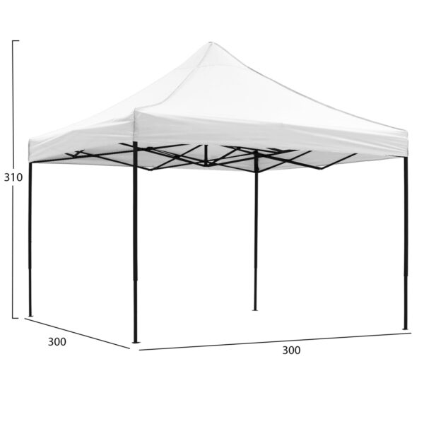 ΚΙΟΣΚΙ/GAZEBO MATTHEW HM6310 ΠΤΥΣΣΟΜΕΝΟ-ΣΚΕΛΕΤΟΣ ΜΕΤΑΛ.ΜΑΥΡΟΣ-ΛΕΥΚΟ ΥΦΑΣΜΑ 3x3x3,10Yμ (x1) - Image 2