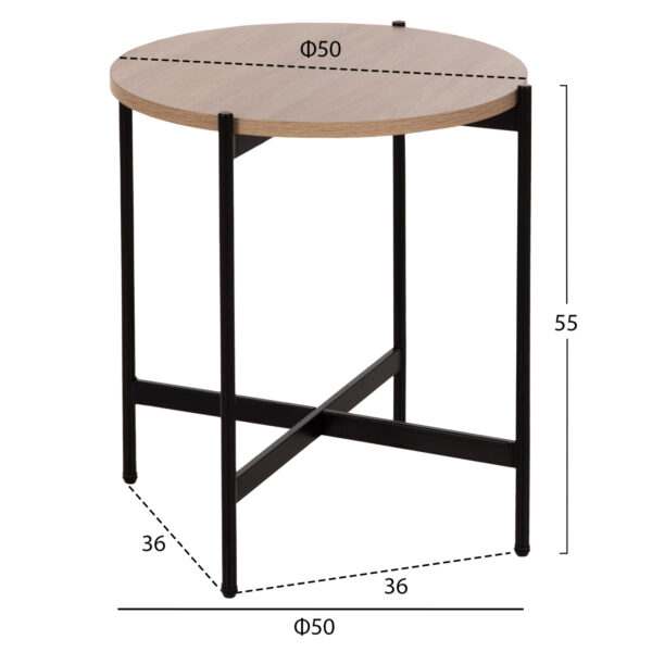 ΣΕΤ 2ΤΜΧ ΤΡΑΠΕΖΙΑ ΣΑΛΟΝΙΟΥ RONDA HM21089.02 MDF ΣΟΝΑΜΑ Φ80εκ & Φ50εκ (x1) - Image 3