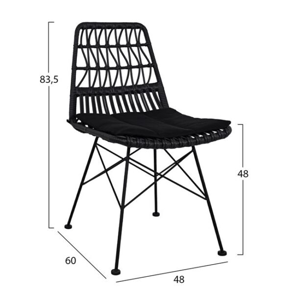 ΣΕΤ 7ΤΜΧ ALLEGRA WICKER ΜΕ ΤΡΑΠΕΖΙ 160X90X78Υ ΜΠΕΖ & ΜΑΥΡΟ ΧΡΩΜΑ HM10516 (x1) - Image 3