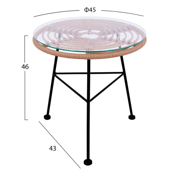 ΣΕΤ ΕΞΩΤΕΡΙΚΟΥ ΧΩΡΟΥ 3ΤΜΧ ALLEGRA HM10335 ΜΠΕΖ WICKER-ΜΕΤΑΛΛΟ (x1) - Image 3