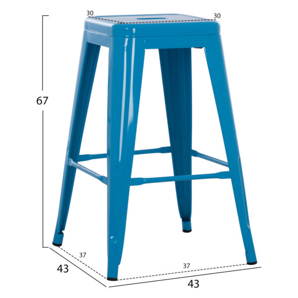 ΣΚΑΜΠΟ ΜΕΣΑΙΟΥ ΥΨΟΥΣ ΜΕΤΑΛΛΙΚΟ MELITA-PRO HM8573.48 ΜΠΛΕ 43x43x67Υεκ. (x1) - Image 2