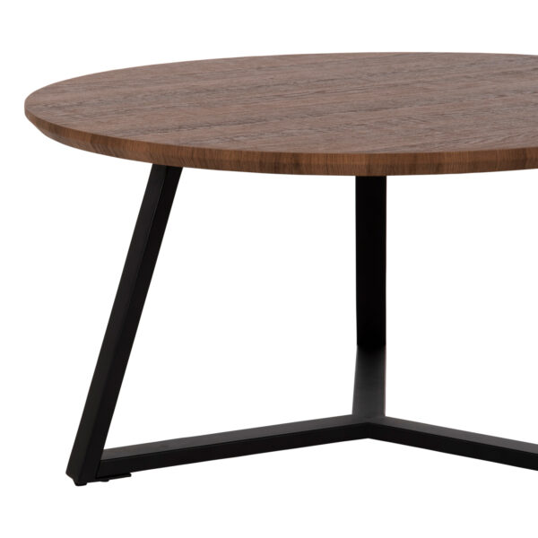 ΤΡΑΠΕΖΙ ΣΑΛΟΝΙΟΥ ΣΤΡΟΓΓΥΛΟ ROCKET HM9586.04 MDF WALNUT-ΜΑΥΡΗ ΣΑΓΡΕ ΒΑΣΗ Φ80x42Υεκ. (x1) - Image 9