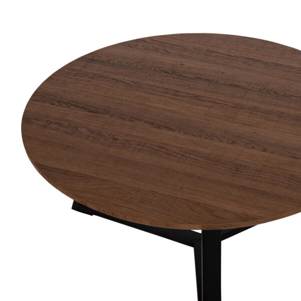 ΤΡΑΠΕΖΙ ΣΑΛΟΝΙΟΥ ΣΤΡΟΓΓΥΛΟ ROCKET HM9586.04 MDF WALNUT-ΜΑΥΡΗ ΣΑΓΡΕ ΒΑΣΗ Φ80x42Υεκ. (x1) - Image 10