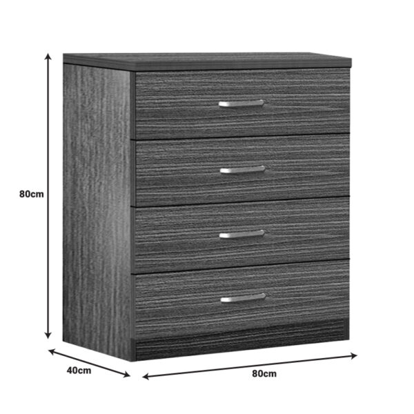 Συρταριέρα Killian pakoworld  με 4 συρτάρια zebrano 80x40x80εκ (x1)