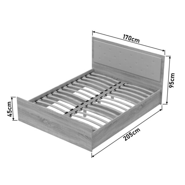 Κρεβάτι διπλό Vita Plus pakoworld σε sonoma απόχρωση 160x200εκ (x1) - Image 3