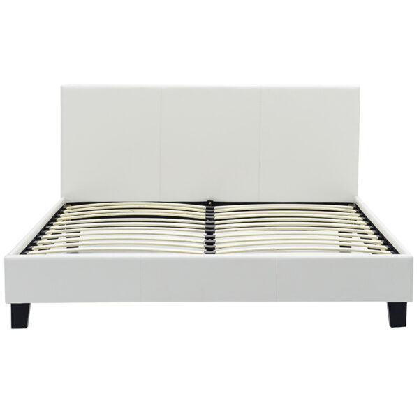 Κρεβάτι Nevil pakoworld 150x200 PU χρώμα λευκό ματ (x1) - Image 3