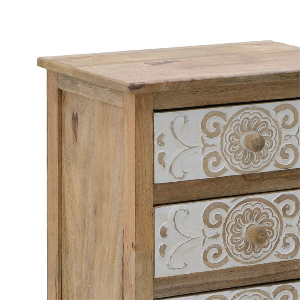 Συρταριέρα Inart 3-50-245-0017 ξύλο φυσικό-λευκό 50x32x61εκ (x1)