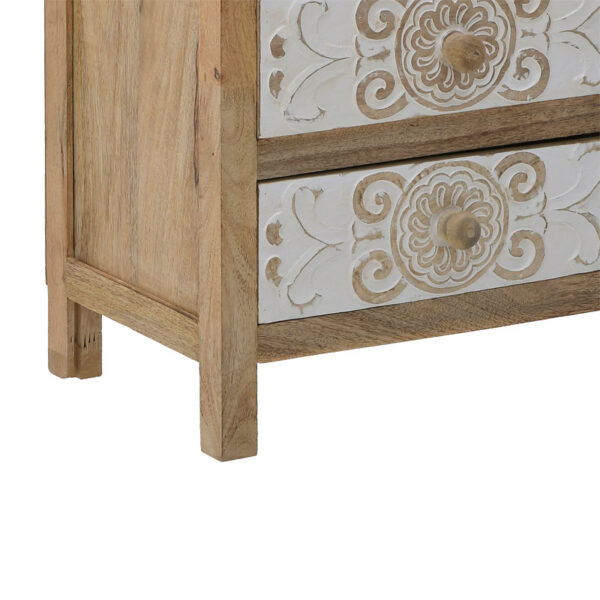 Συρταριέρα Inart 3-50-245-0017 ξύλο φυσικό-λευκό 50x32x61εκ (x1) - Image 4