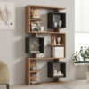 Βιβλιοθήκη Cubix pakoworld σε sonoma-ανθρακί απόχρωση 90x24,6x171,90εκ (x1)