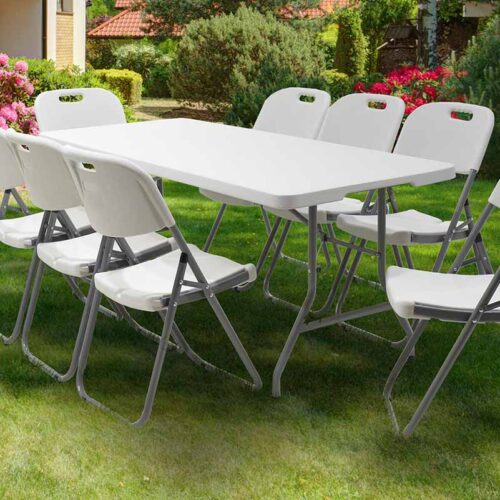 Τραπέζι catering Rodeo pakoworld πτυσσόμενο-βαλίτσα λευκό 152x70x74εκ (x1)