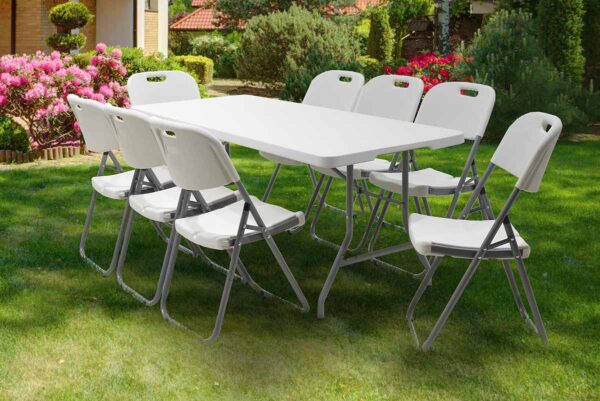 Τραπέζι catering Rodeo pakoworld πτυσσόμενο-βαλίτσα λευκό 152x70x74εκ (x1)