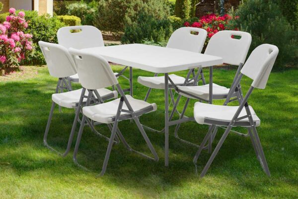 Τραπέζι catering Rodeo pakoworld πτυσσόμενο-βαλίτσα λευκό 122x60x74εκ (x1)
