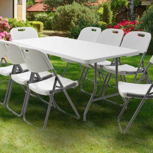 Τραπέζι catering Rodeo pakoworld πτυσσόμενο-βαλίτσα λευκό 183x76x74εκ (x1)