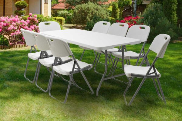 Τραπέζι catering Rodeo pakoworld πτυσσόμενο-βαλίτσα λευκό 183x76x74εκ (x1)