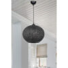 Φωτιστικό οροφής μονόφωτο Leshia pakoworld Ε27 μαύρο Φ38x38εκ (x1)