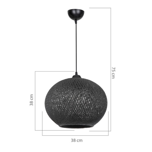 Φωτιστικό οροφής μονόφωτο Leshia pakoworld Ε27 μαύρο Φ38x38εκ (x1) - Image 3