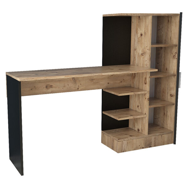Γραφείο-ραφιέρα Kary pakoworld μαύρο-oak 152,5x40x120εκ (x1) - Image 2