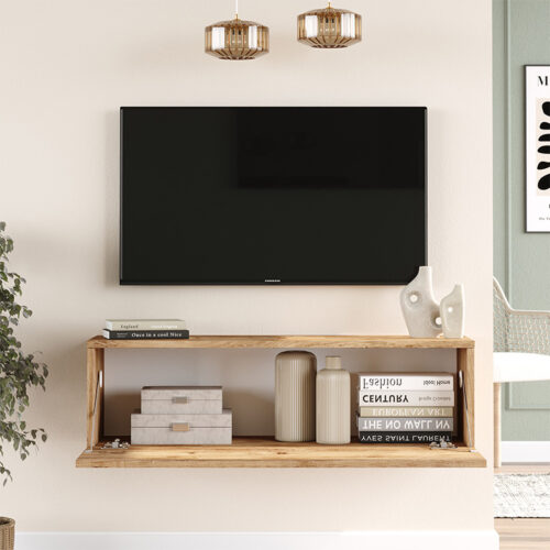 Έπιπλο τηλεόρασης επιτοίχιο Serit pakoworld sonoma 100x31.6x29.6εκ (x1)