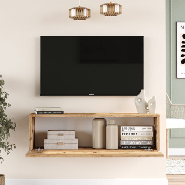 Έπιπλο τηλεόρασης επιτοίχιο Serit pakoworld sonoma 100x31.6x29.6εκ (x1)