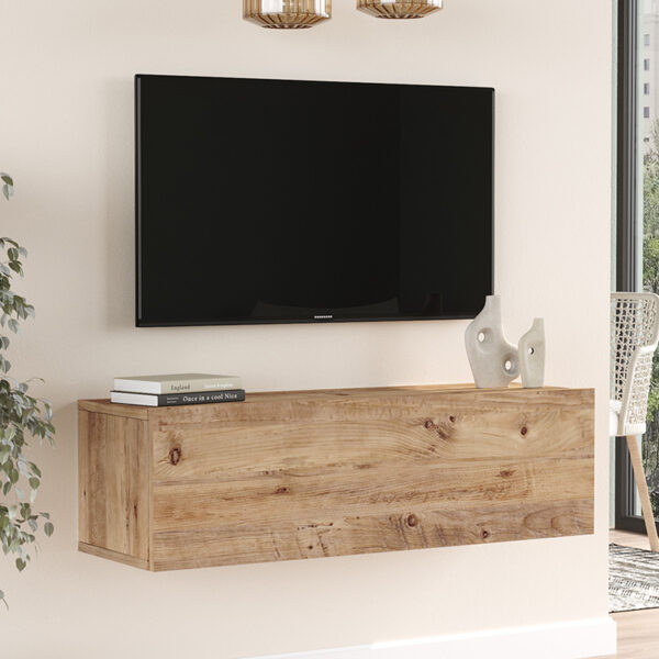 Έπιπλο τηλεόρασης επιτοίχιο Serit pakoworld sonoma 100x31.6x29.6εκ (x1) - Image 2
