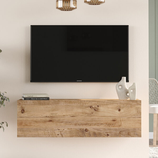 Έπιπλο τηλεόρασης επιτοίχιο Serit pakoworld sonoma 100x31.6x29.6εκ (x1) - Image 3