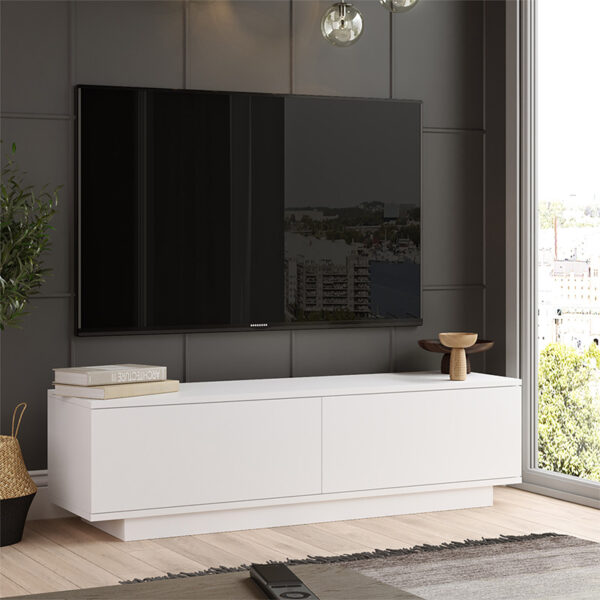 Έπιπλο τηλεόρασης Zoeva pakoworld λευκό 140x.35x38.2εκ (x1) - Image 2