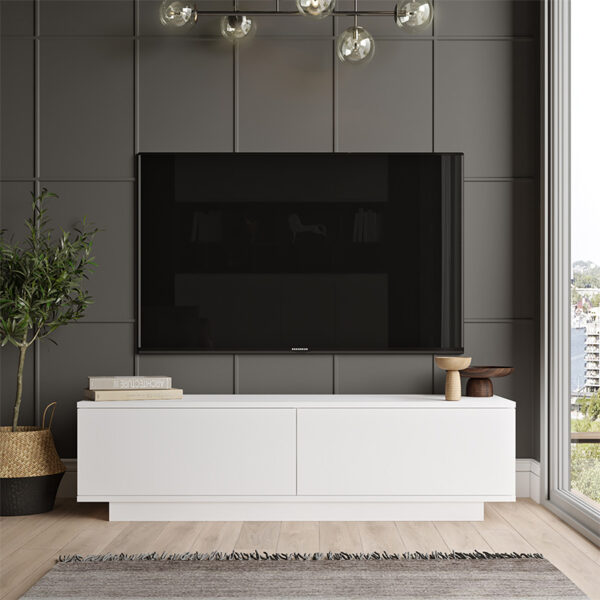 Έπιπλο τηλεόρασης Zoeva pakoworld λευκό 140x.35x38.2εκ (x1) - Image 3