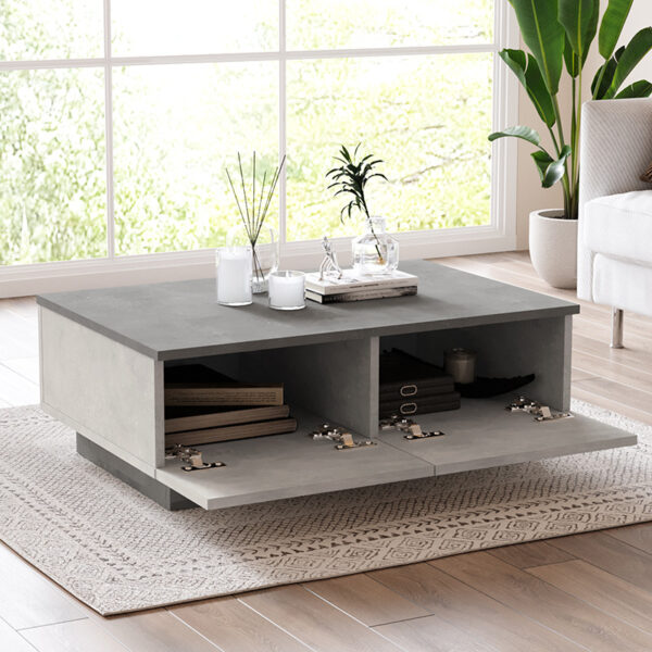 Τραπέζι σαλονιού Thunder pakoworld ανθρακί antique-γκρι antique 90x60x31.5εκ (x1)