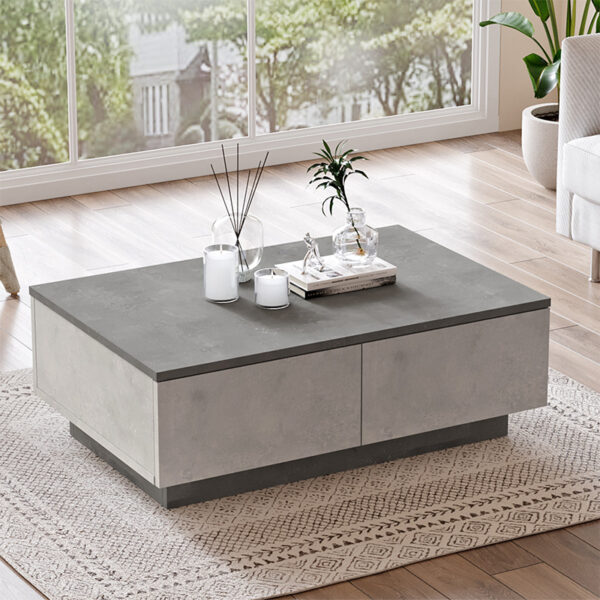 Τραπέζι σαλονιού Thunder pakoworld ανθρακί antique-γκρι antique 90x60x31.5εκ (x1) - Image 2