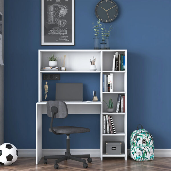 Γραφείο με βιβλιοθήκη Janson pakoworld λευκό 113x40x142εκ (x1) - Image 5