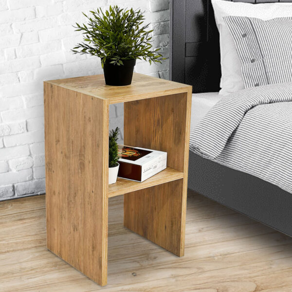 Βοηθητικό τραπέζι Leofric pakoworld μελαμίνης oak 30x30x60εκ (x1)