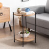 Βοηθητικό τραπέζι Tsouki pakoworld oak-μαύρο Φ40x60εκ (x1)