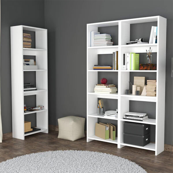 Βιβλιοθήκη Rabuku pakoworld σε λευκή απόχρωση 146x22x160εκ (x1) - Image 2