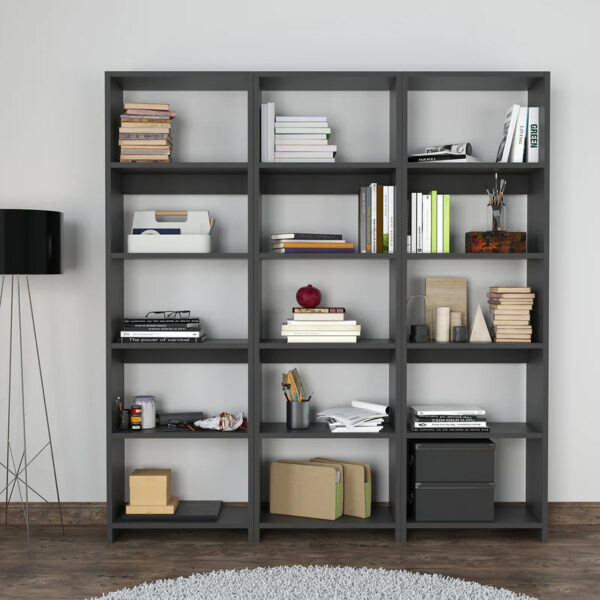 Βιβλιοθήκη Rabuku pakoworld σε ανθρακί απόχρωση 146x22x160εκ (x1)
