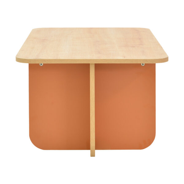 Τραπέζι Bοca pakoworld σε oak-κεραμιδί απόχρωση 100x60x42εκ (x1) - Image 2